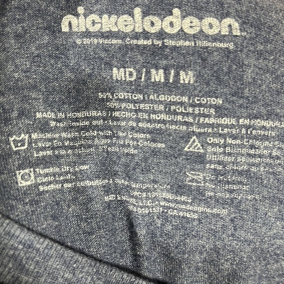 Men’s Nickelodeon Sponge Bob Graphic Tee Shirt Size Medium Heather Blue - Picture 4 of 4